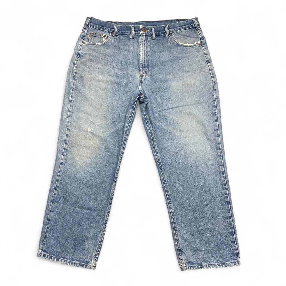 Carhartt Workwear Jeans Mens 44x30 (Actual 41x28) Light Denim Distressed Grunge